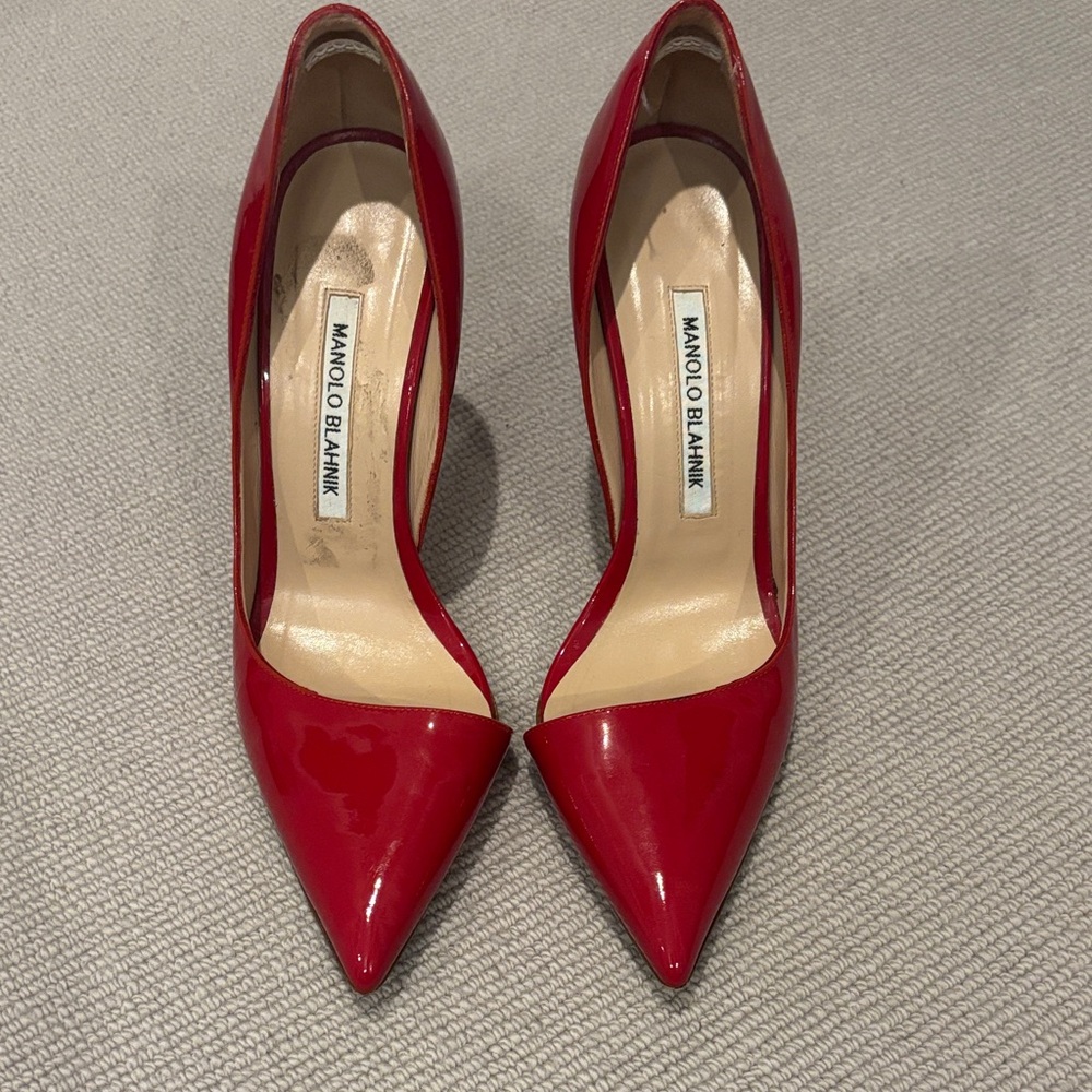 Manolo Blahnik Red D’Orsay Heels Women's Shoes
